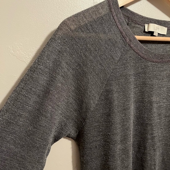 Loft Gray and Silver Round Neck Lightweight Sweater - Picture 3 of 9